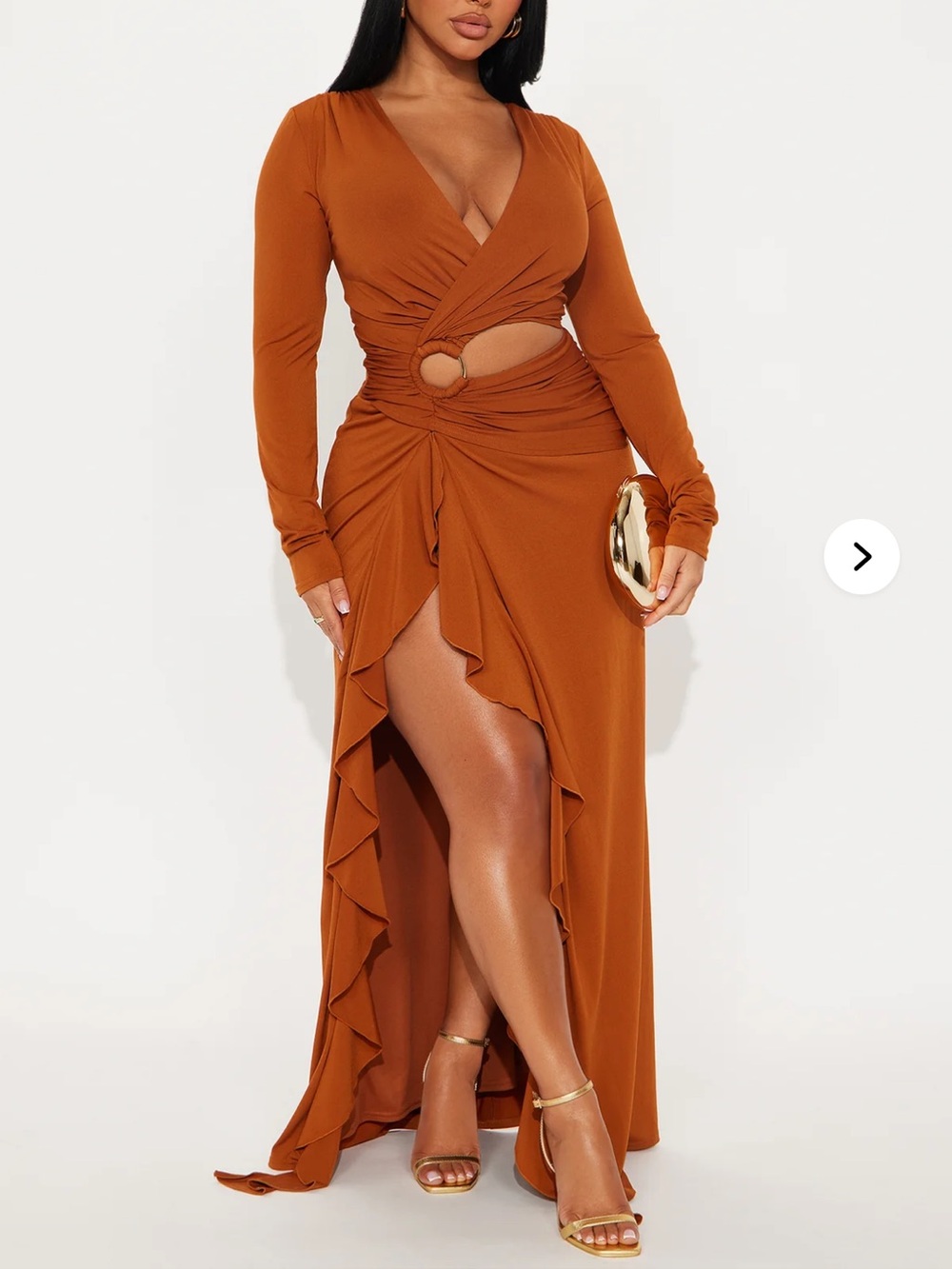 Layla Cut Out Long Sleeve Maxi Dress